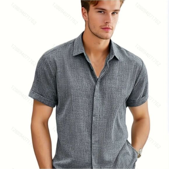 MEN Summer Fashion Short Sleeve Shirt - Picture 3 of 8